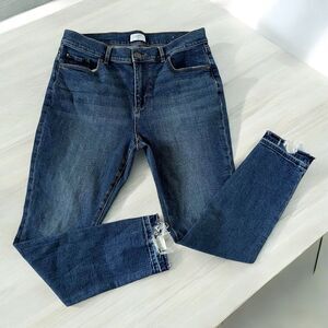 LOFT Outlet 8P Petite Skinny Ankle Crop Women Denim Jeans Raw Chewed Hem Distres